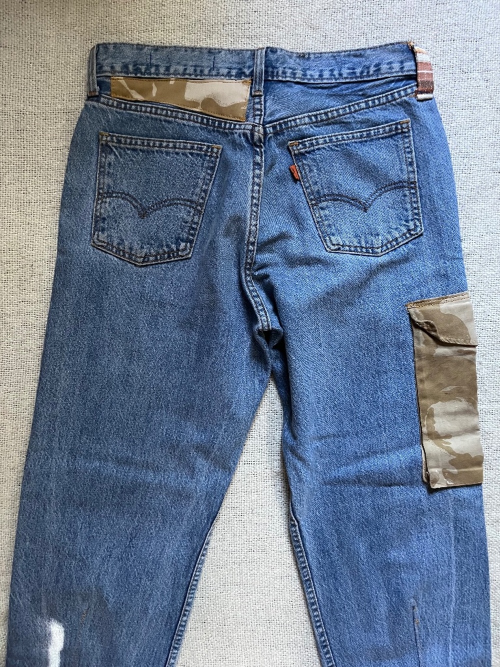 Deconstructed Orange Tab Levis button fly, size 32